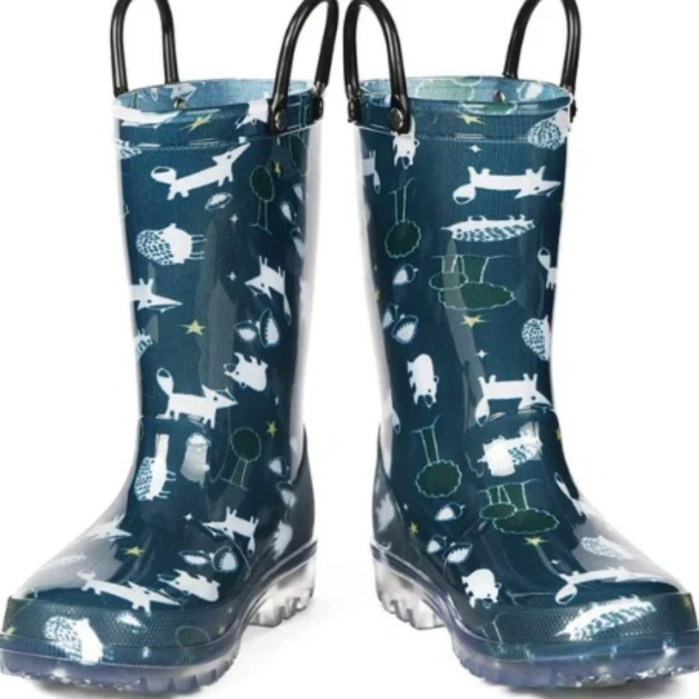 NEW KomforMe Toddler Light-Up Rain Boots, Waterproof Anti-Slip ,SZ 5